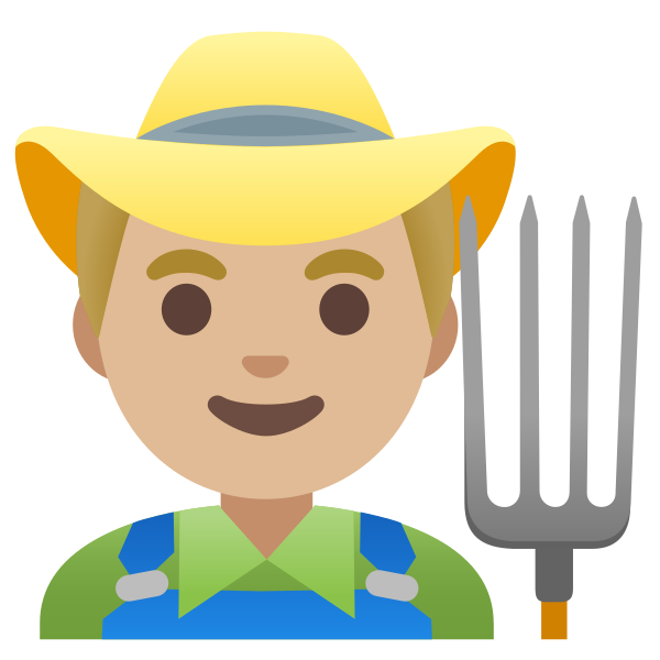 Emoji U1f468 1f3fc 200d 1f33e