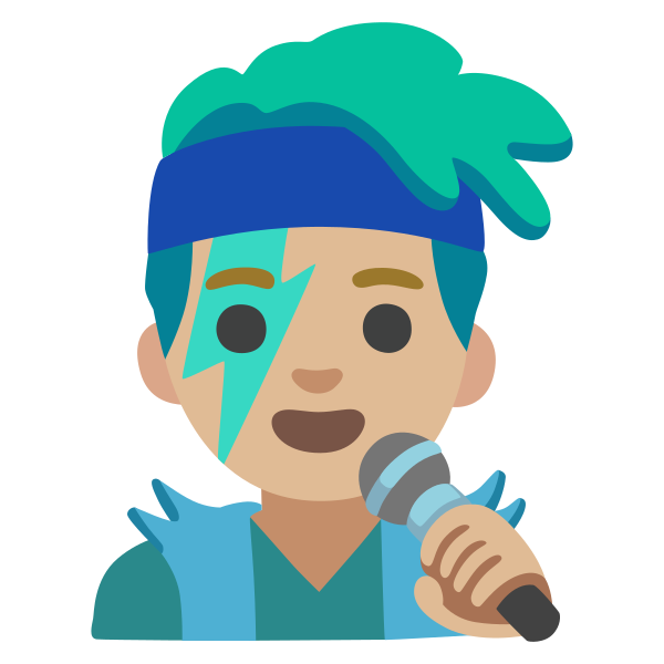 Emoji U1f468 1f3fc 200d 1f3a4