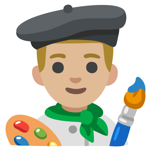 Emoji U1f468 1f3fc 200d 1f3a8