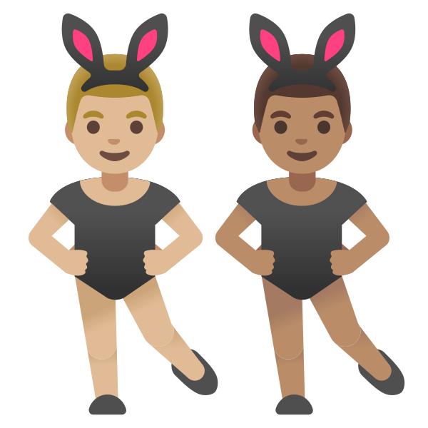 Emoji U1f468 1f3fc 200d 1f430 200d 1f468 1f3fd