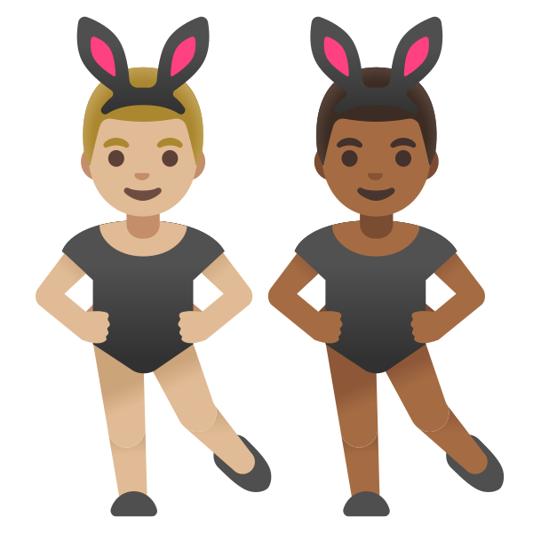 Emoji U1f468 1f3fc 200d 1f430 200d 1f468 1f3fe
