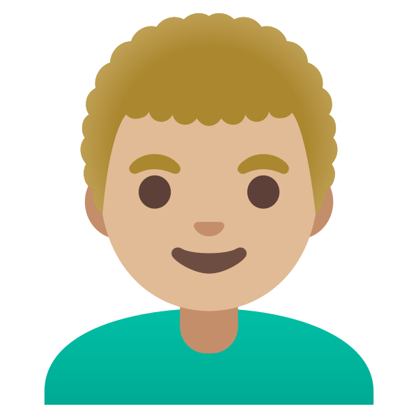 Emoji U1f468 1f3fc 200d 1f9b1