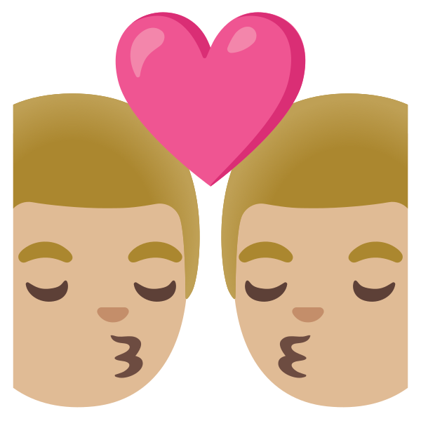 Emoji U1f468 1f3fc 200d 2764 200d 1f48b 200d 1f468 1f3fc