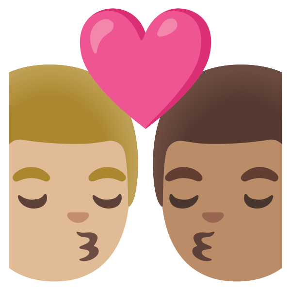 Emoji U1f468 1f3fc 200d 2764 200d 1f48b 200d 1f468 1f3fd