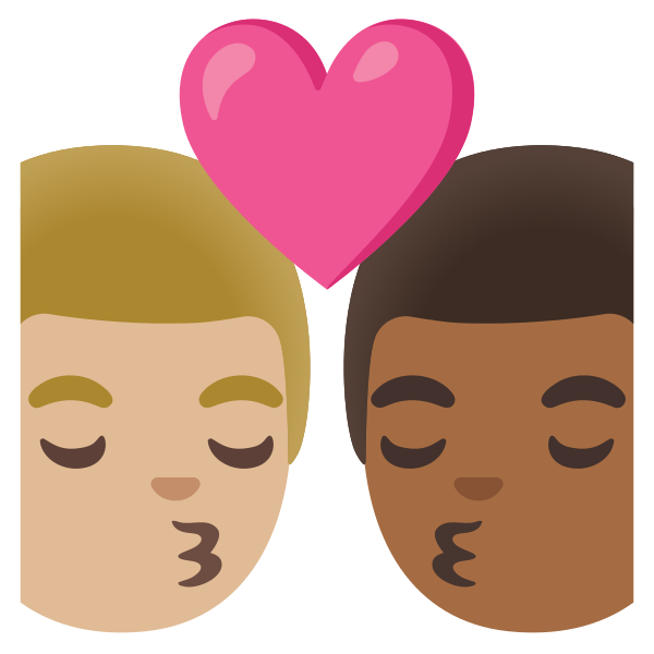 Emoji U1f468 1f3fc 200d 2764 200d 1f48b 200d 1f468 1f3fe