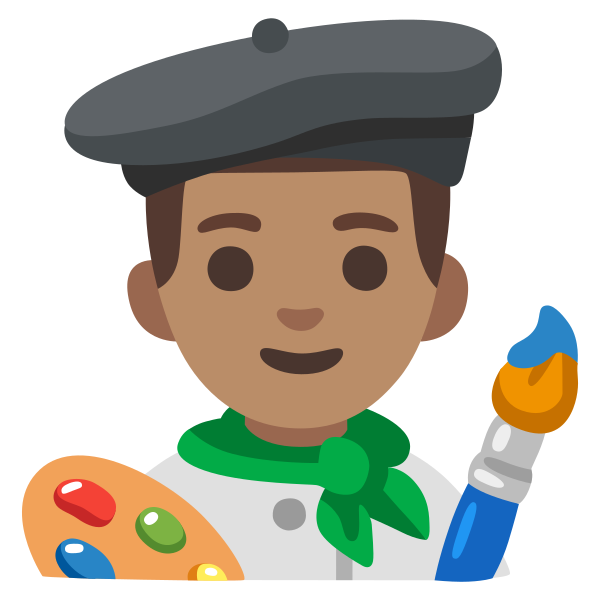 Emoji U1f468 1f3fd 200d 1f3a8