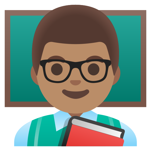 Emoji U1f468 1f3fd 200d 1f3eb