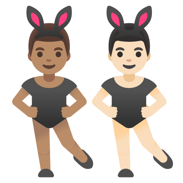 Emoji U1f468 1f3fd 200d 1f430 200d 1f468 1f3fb