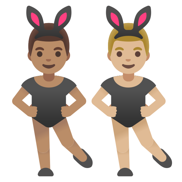 Emoji U1f468 1f3fd 200d 1f430 200d 1f468 1f3fc