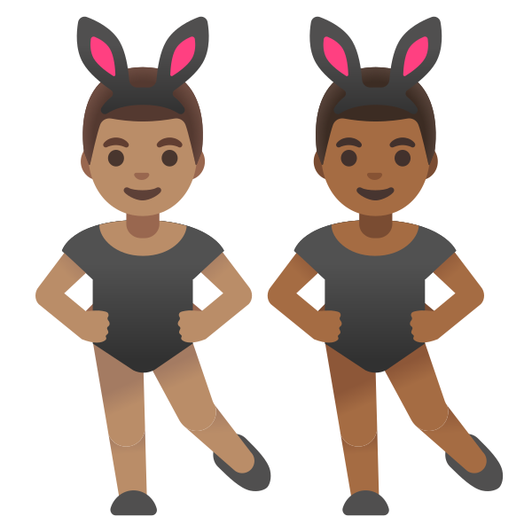 Emoji U1f468 1f3fd 200d 1f430 200d 1f468 1f3fe