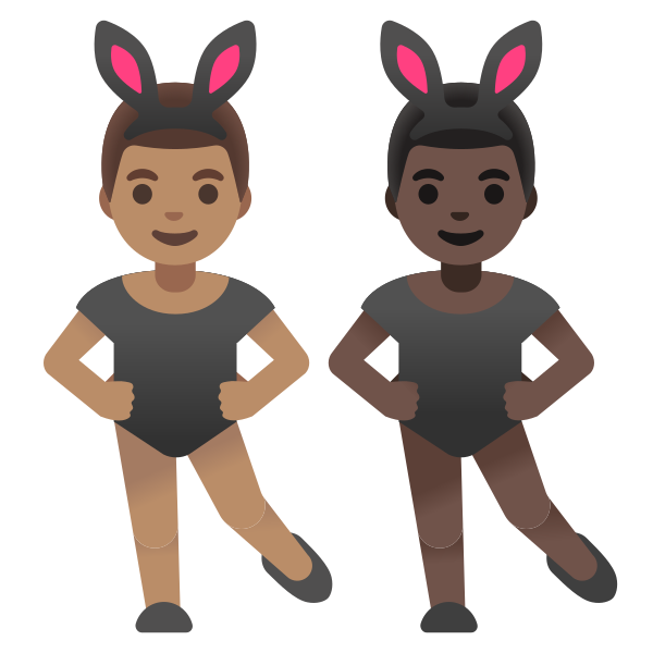 Emoji U1f468 1f3fd 200d 1f430 200d 1f468 1f3ff