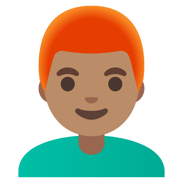 Emoji U1f468 1f3fd 200d 1f9b0