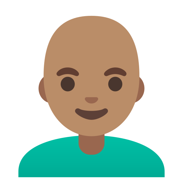 Emoji U1f468 1f3fd 200d 1f9b2