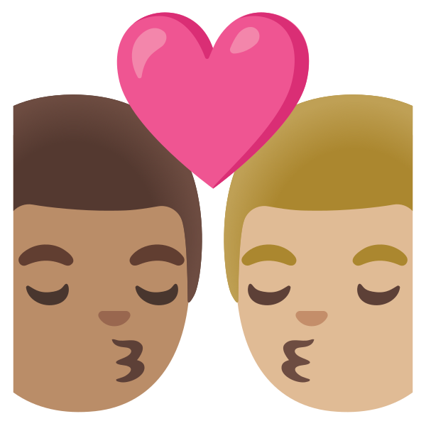 Emoji U1f468 1f3fd 200d 2764 200d 1f48b 200d 1f468 1f3fc