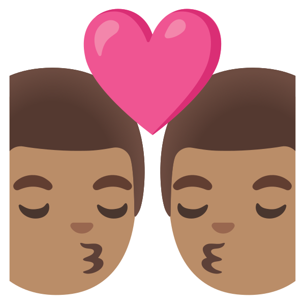 Emoji U1f468 1f3fd 200d 2764 200d 1f48b 200d 1f468 1f3fd