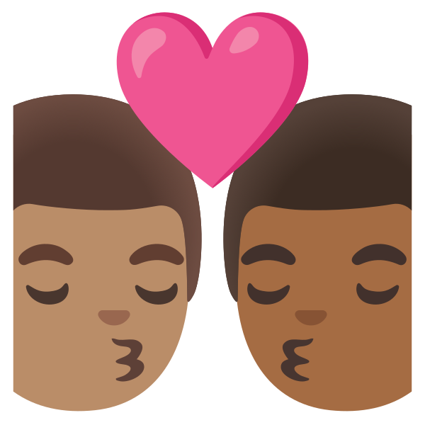Emoji U1f468 1f3fd 200d 2764 200d 1f48b 200d 1f468 1f3fe