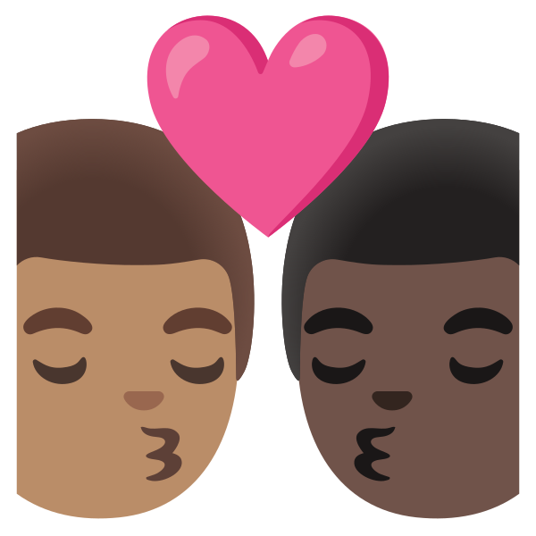 Emoji U1f468 1f3fd 200d 2764 200d 1f48b 200d 1f468 1f3ff