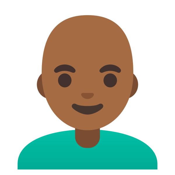 Emoji U1f468 1f3fe 200d 1f9b2