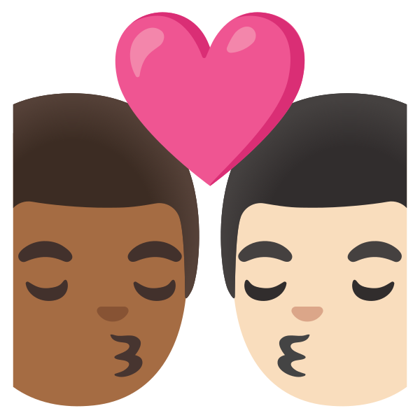 Emoji U1f468 1f3fe 200d 2764 200d 1f48b 200d 1f468 1f3fb