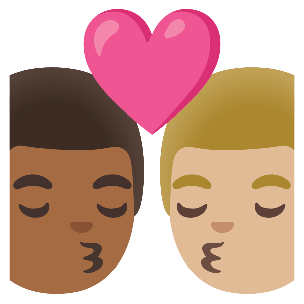 Emoji U1f468 1f3fe 200d 2764 200d 1f48b 200d 1f468 1f3fc