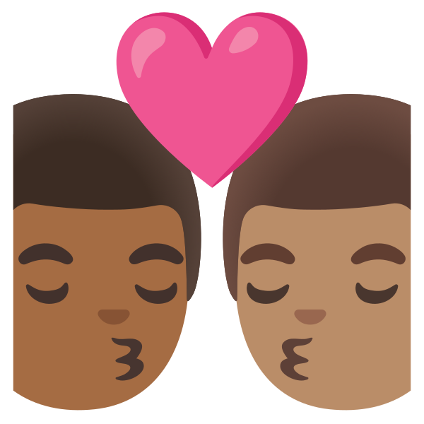 Emoji U1f468 1f3fe 200d 2764 200d 1f48b 200d 1f468 1f3fd
