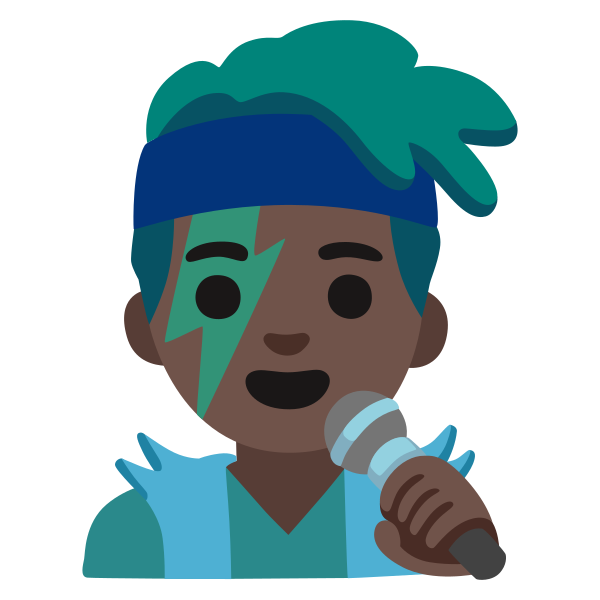 Emoji U1f468 1f3ff 200d 1f3a4