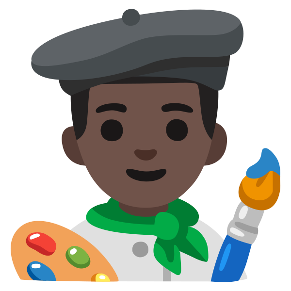 Emoji U1f468 1f3ff 200d 1f3a8