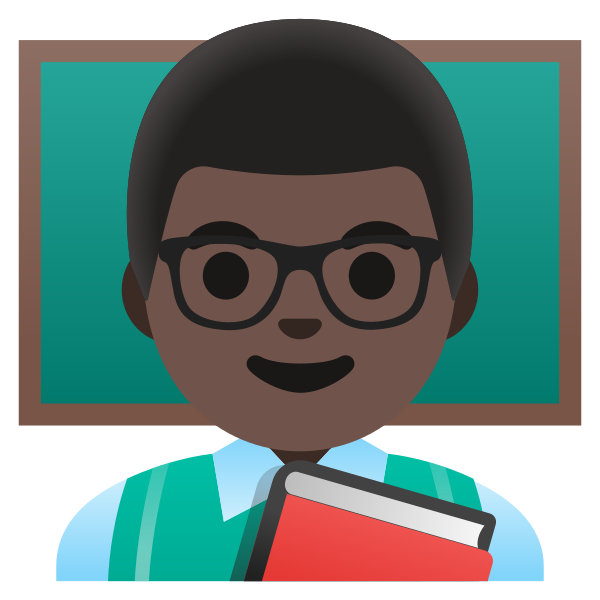 Emoji U1f468 1f3ff 200d 1f3eb