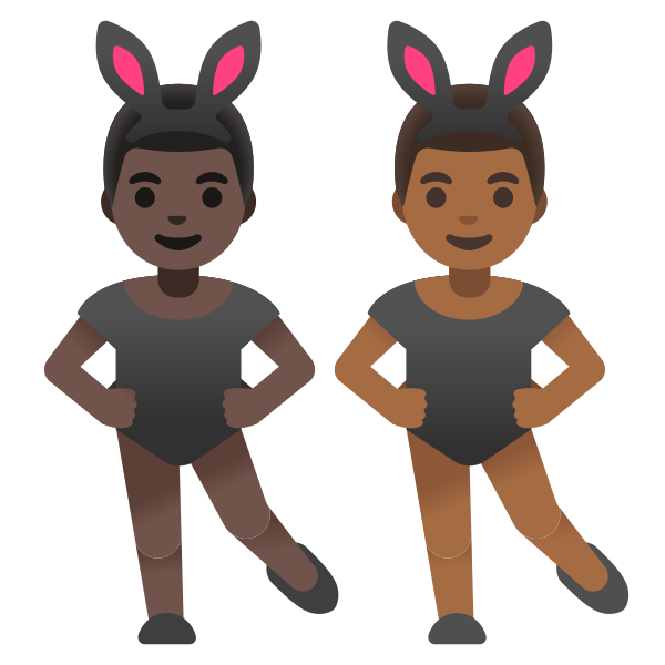 Emoji U1f468 1f3ff 200d 1f430 200d 1f468 1f3fe