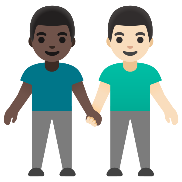 Emoji U1f468 1f3ff 200d 1f91d 200d 1f468 1f3fb