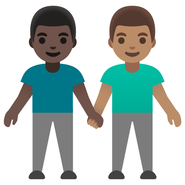 Emoji U1f468 1f3ff 200d 1f91d 200d 1f468 1f3fd