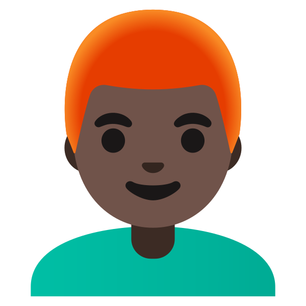 Emoji U1f468 1f3ff 200d 1f9b0
