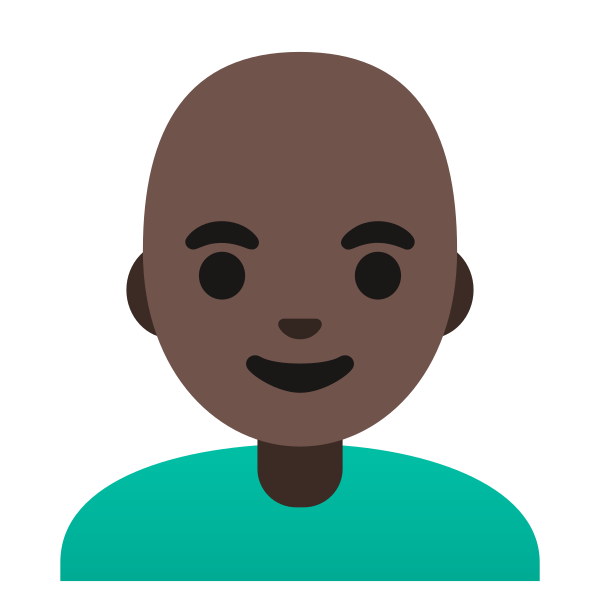Emoji U1f468 1f3ff 200d 1f9b2