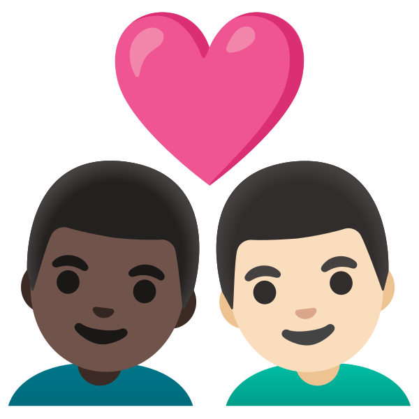Emoji U1f468 1f3ff 200d 2764 200d 1f468 1f3fb