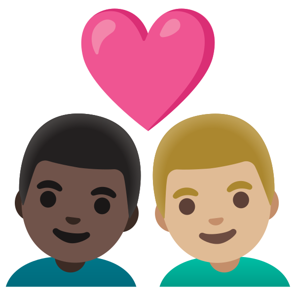 Emoji U1f468 1f3ff 200d 2764 200d 1f468 1f3fc