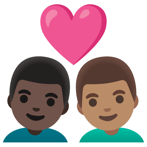 Emoji U1f468 1f3ff 200d 2764 200d 1f468 1f3fd