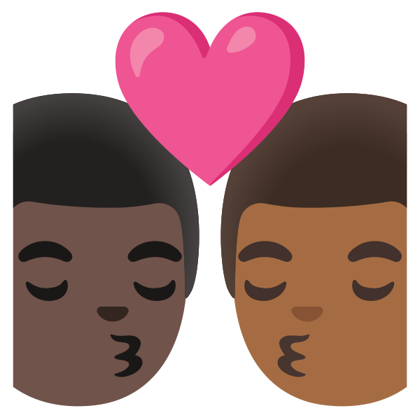 Emoji U1f468 1f3ff 200d 2764 200d 1f48b 200d 1f468 1f3fe