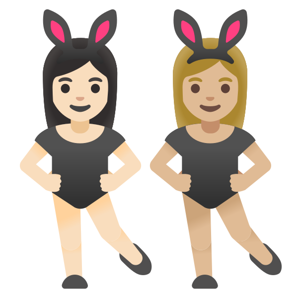 Emoji U1f469 1f3fb 200d 1f430 200d 1f469 1f3fc