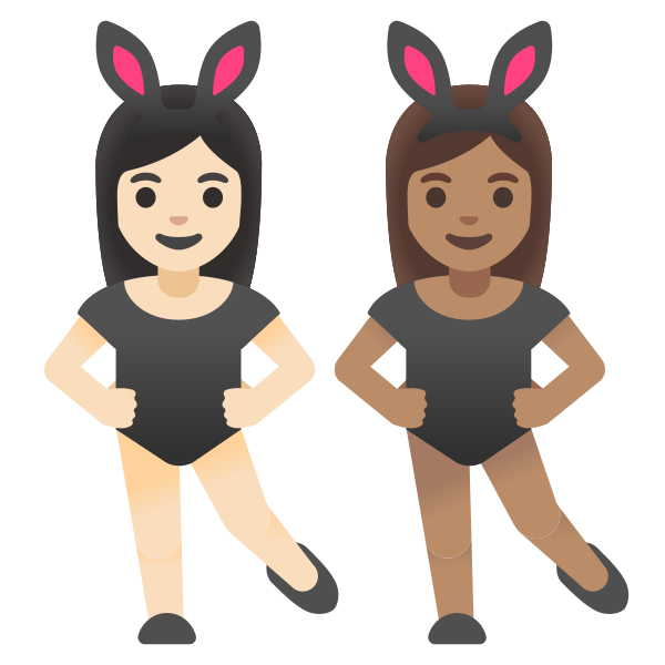 Emoji U1f469 1f3fb 200d 1f430 200d 1f469 1f3fd