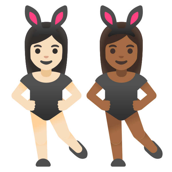 Emoji U1f469 1f3fb 200d 1f430 200d 1f469 1f3fe
