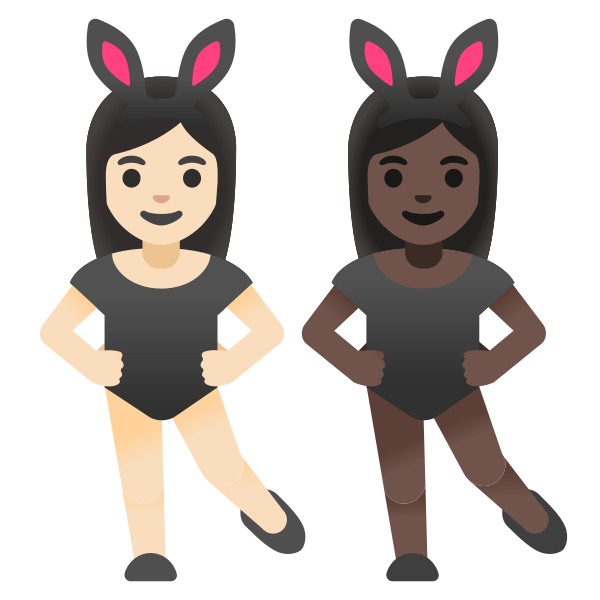 Emoji U1f469 1f3fb 200d 1f430 200d 1f469 1f3ff