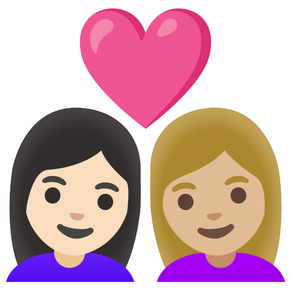 Emoji U1f469 1f3fb 200d 2764 200d 1f469 1f3fc