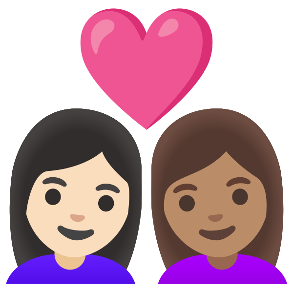 Emoji U1f469 1f3fb 200d 2764 200d 1f469 1f3fd