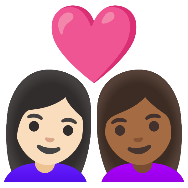 Emoji U1f469 1f3fb 200d 2764 200d 1f469 1f3fe