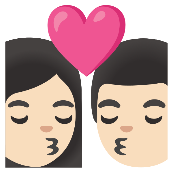 Emoji U1f469 1f3fb 200d 2764 200d 1f48b 200d 1f468 1f3fb