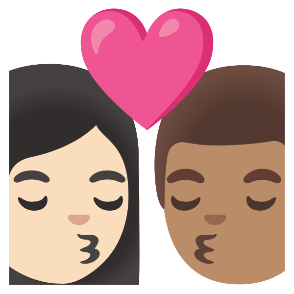 Emoji U1f469 1f3fb 200d 2764 200d 1f48b 200d 1f468 1f3fd