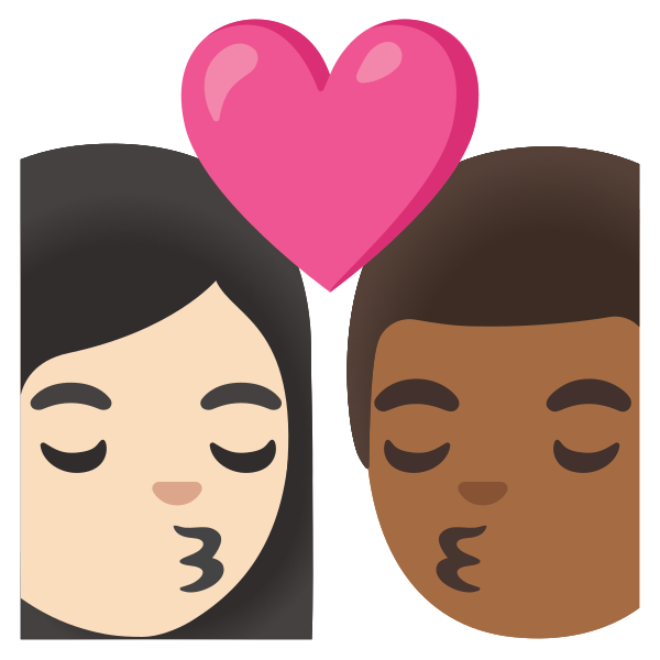 Emoji U1f469 1f3fb 200d 2764 200d 1f48b 200d 1f468 1f3fe
