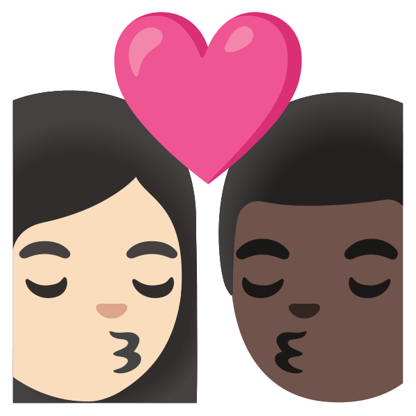Emoji U1f469 1f3fb 200d 2764 200d 1f48b 200d 1f468 1f3ff
