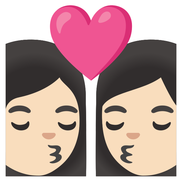 Emoji U1f469 1f3fb 200d 2764 200d 1f48b 200d 1f469 1f3fb