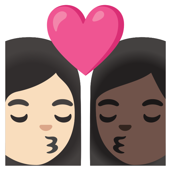 Emoji U1f469 1f3fb 200d 2764 200d 1f48b 200d 1f469 1f3ff